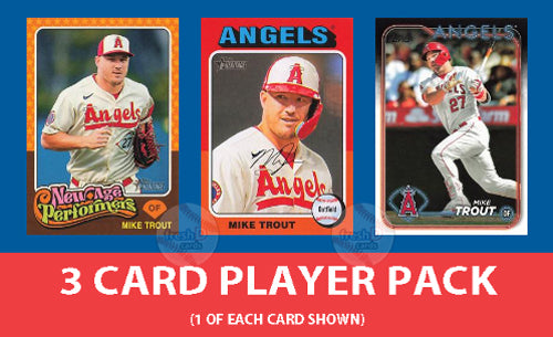2024 Topps 3 Card Player Pack Mike Trout LA Angels Heritage SP #1 New Age