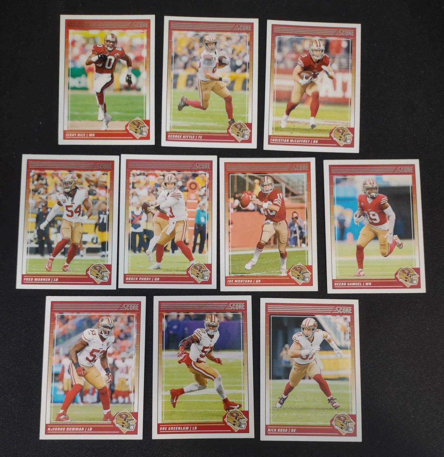 2024 SCORE NFL San Francisco 49ers Team Set Brock Purdy CMAC Deebo Rice + 20 Card Team Pack Joe Montana