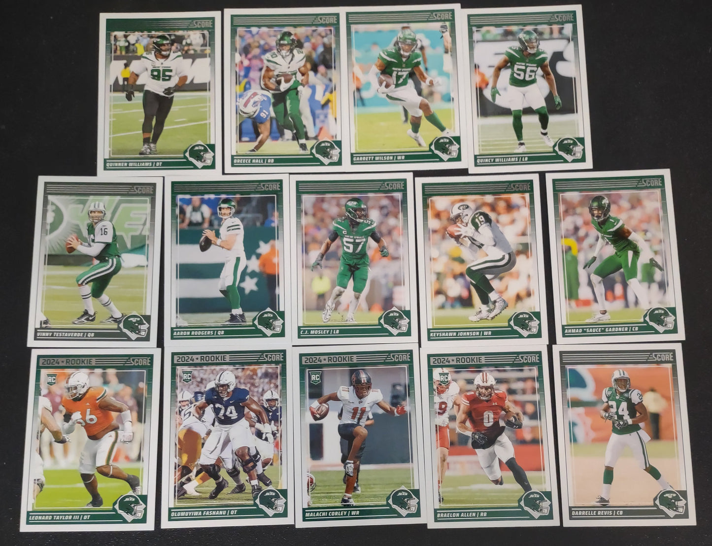 2024 SCORE NFL New York Jets Team Set Aaron Rodgers Breece Hall Garrett Wilson