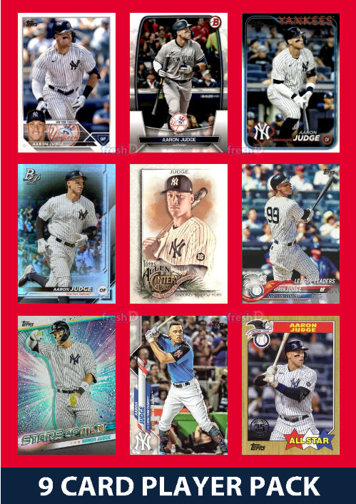 Aaron Judge New York Yankees 9 Card Player Pack 2024 2023 Topps Bowman