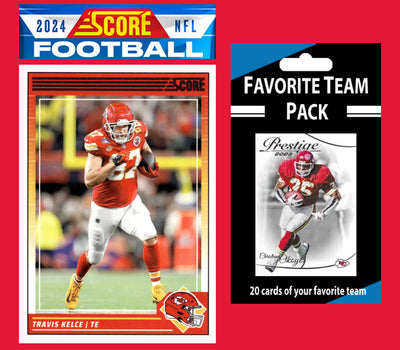 2024 SCORE NFL Kansas City Chiefs Team Set Mahomes Kelce 324 Xavier Worthy + 20 Card Pack Okoye