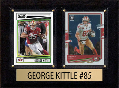 George Kittle Score Donruss 2025 2024 2 Card 6" x 8" Plaque San Francisco 49ers