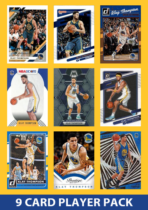 Klay Thompson 9 Card Player Pack 2023-24 Hoops Panini Golden State Warriors