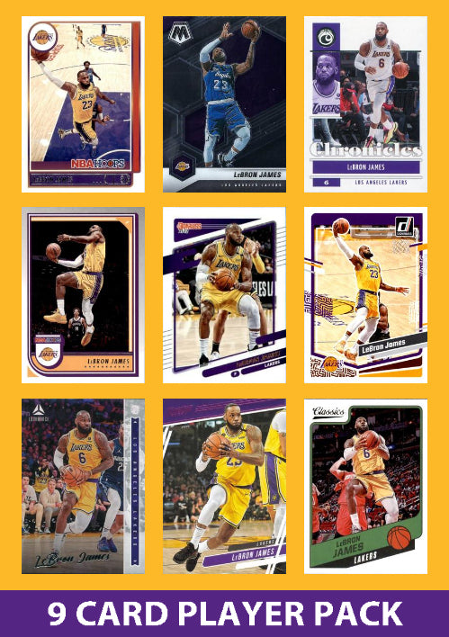 LeBron James 9 Card Player Pack 2023-24 Hoops Donruss Panini Los Angeles Lakers