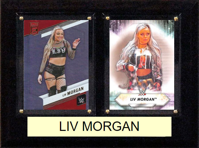 WWE Liv Morgan Panini Topps 2 Card Plaque 6x8