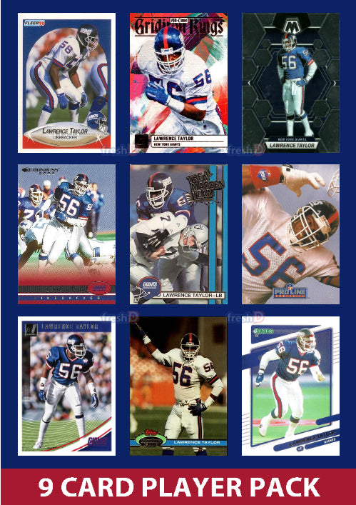 Lawrence Taylor 9 Card Legend Pack Donruss Topps Panini Score New York Giants