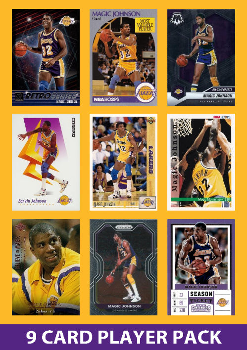 Magic Johnson 9 Card Player Pack 2023-24 Hoops Panini Los Angeles Lakers