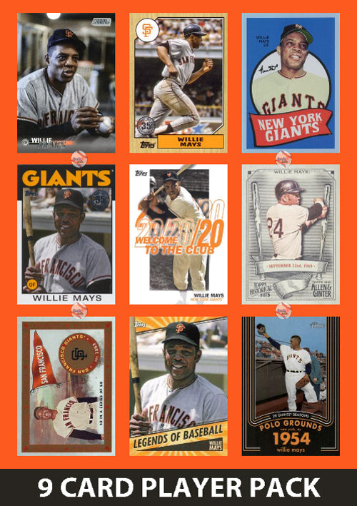 Willie Mays San Francisco Giants 9 Card Legend Pack Topps Bowman