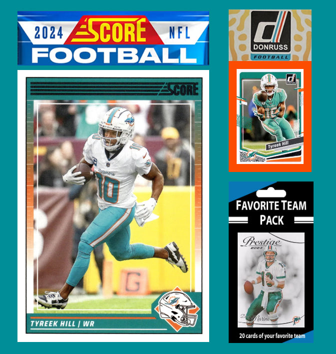 2024 SCORE NFL Miami Dolphins Team Set Gift Pack + 2023 Donruss + 20 Card Pack Dan Marino Tyreek Hill