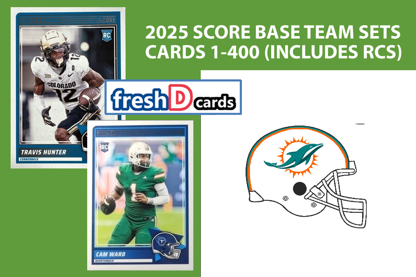 2025 SCORE NFL Miami Dolphins Team Set Tua Tyreek Hill Tua Tagovailoa Quinn Ewers