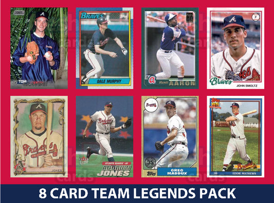Atlanta Braves 8 Card Legends Pack 2023 Topps Bowman Hank Aaron Chipper