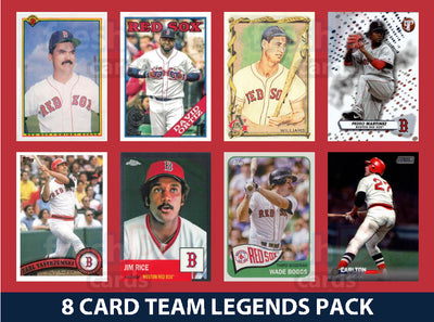 Boston Red Sox 8 Card Legends Pack 2023 Topps Bowman Ortiz Ted Williams Pedro Yaz plaque