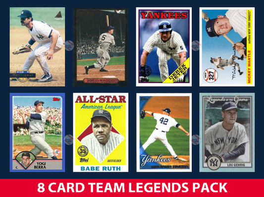 New York Yankees 8 Card Legends Pack Topps Bowman Jeter Mantle Dimaggio