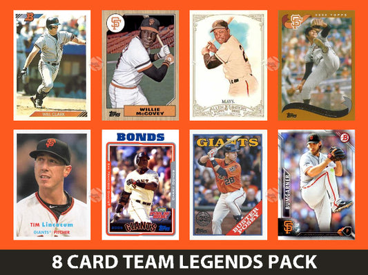 San Francisco Giants 8 Card Legends Pack Topps Bowman Barry Bonds Mays McCovey