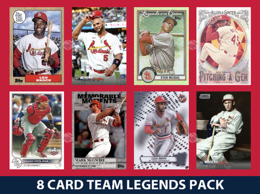 St. Louis Cardinals 8 Card Legends Pack Topps Bowman Pujols Musial McGwire