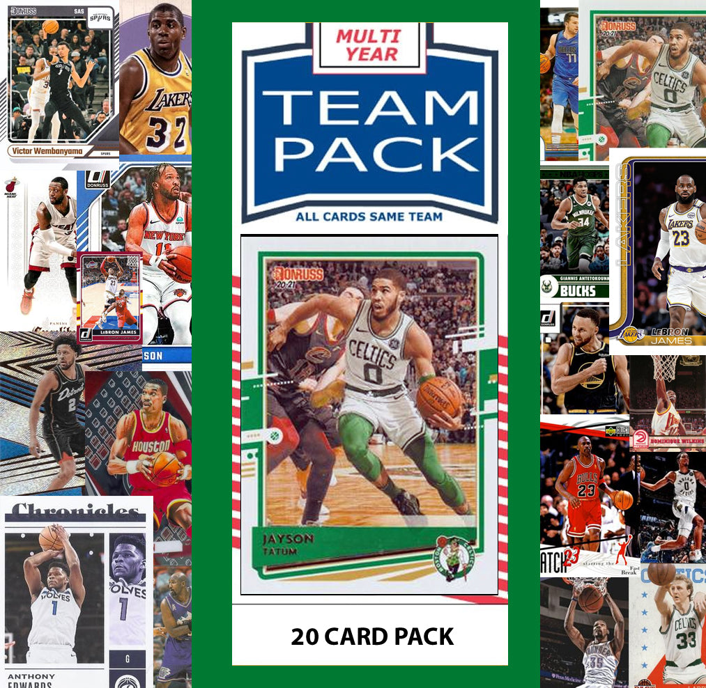20 Card Multiyear Team Pack Boston Celtics 2025 2026 2024 Topps Panini Tatum Bird