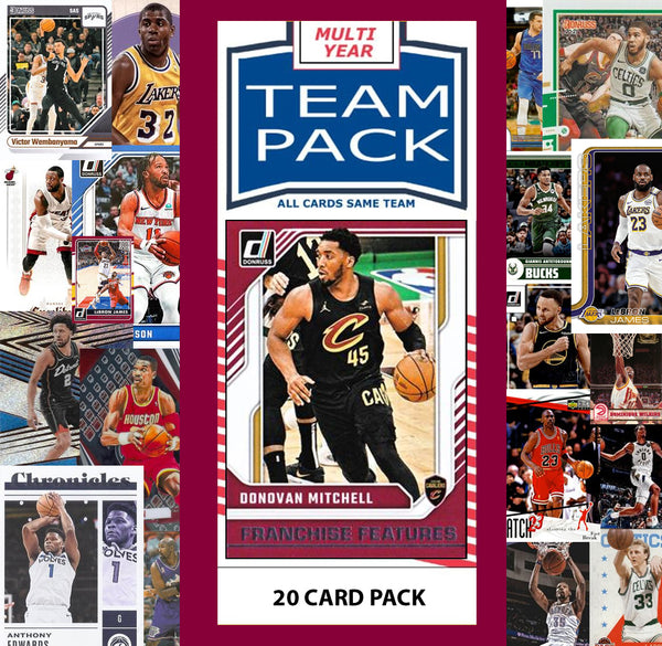 20 Card Multiyear Team Pack Cleveland Cavaliers 2025 2026 2024 Topps Panini Donovan Mitchell plaque
