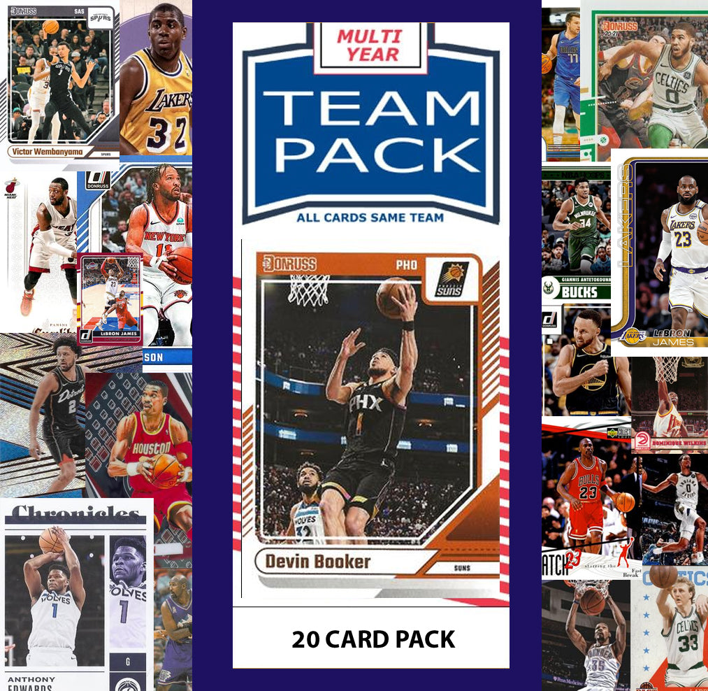 20 Card Multiyear Team Pack Phoenix Suns 2025 2026 2024 Topps Panini Devin Booker