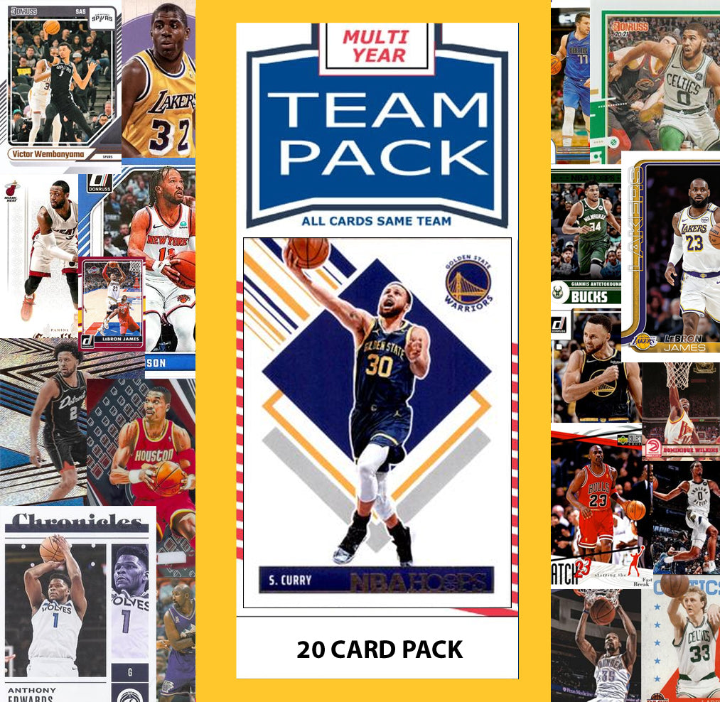 20 Card Multiyear Team Pack GS Warriors 2025 2026 2024 Topps Panini Steph Curry