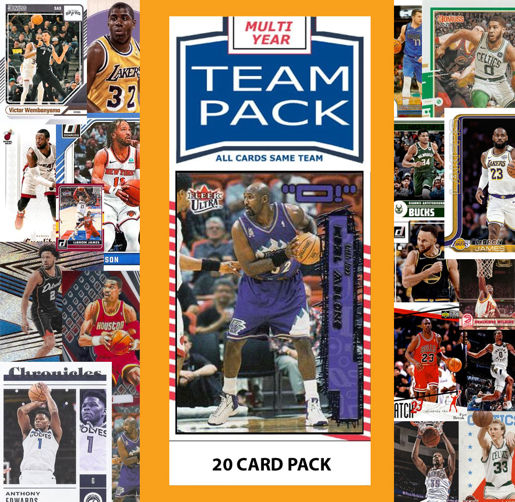 20 Card Multiyear Team Pack Utah Jazz 2025 2026 2024 Topps Panini Karl Malone