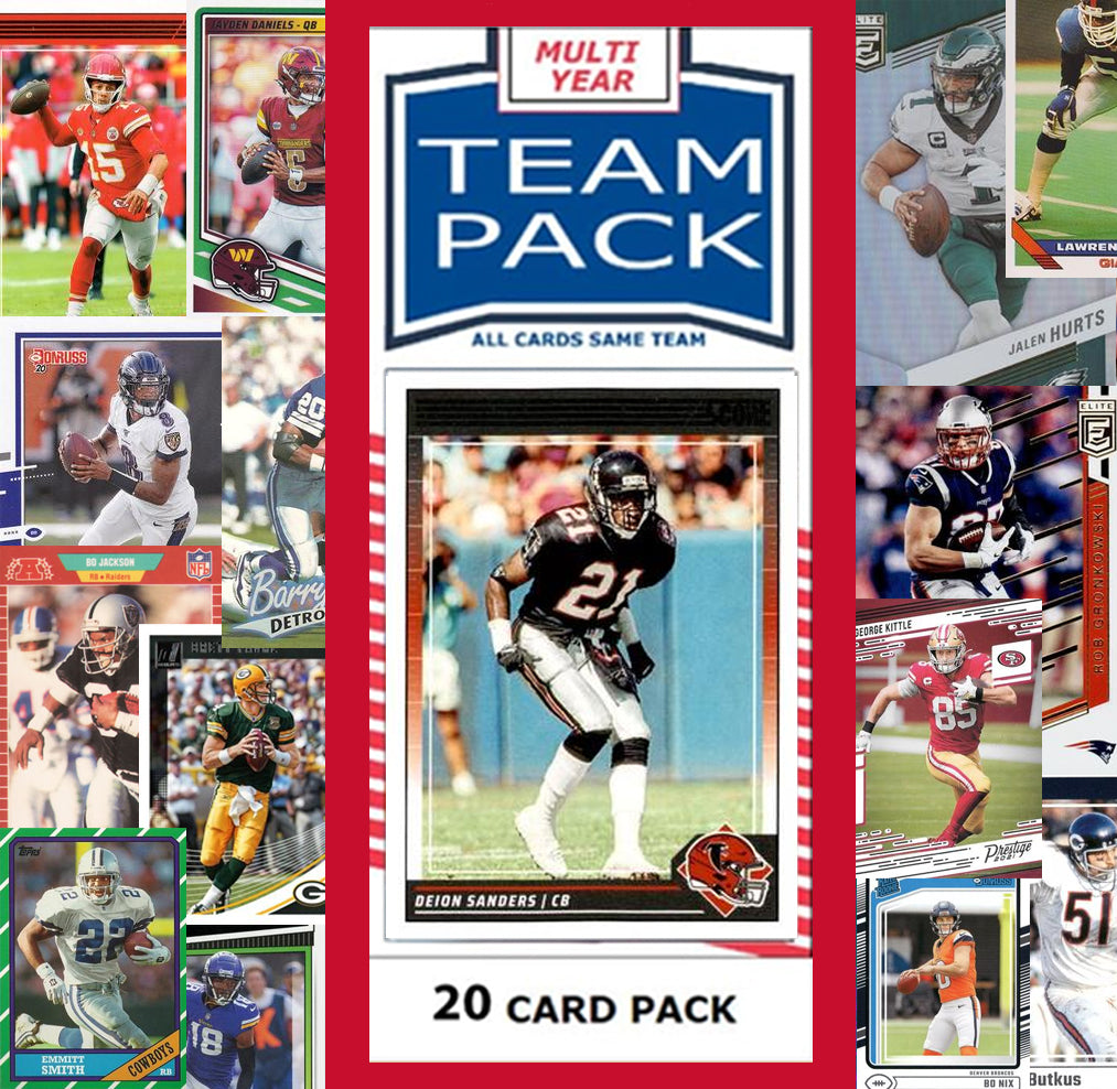 2025 SCORE NFL Atlanta Falcons Team Set Gift Pack + 2024 Donruss Penix + 20 Card Pack Deion Sanders