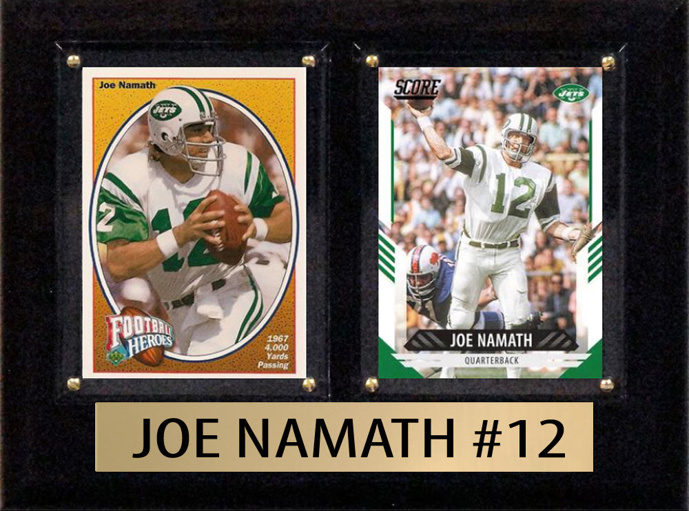 Joe Namath Score Donruss 2025 2024 2 Card 6" x 8" Plaque New York Jets