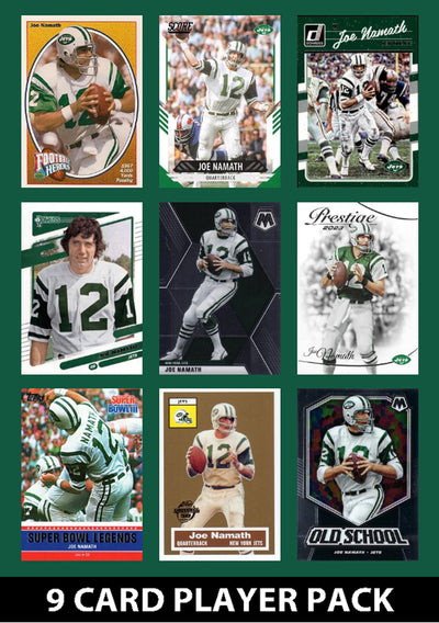 Joe Namath 9 Card Legend Pack Donruss Topps 2023 2024 2025 Panini Score New York Jets