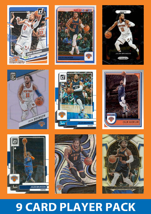 Jalen Brunson 9 Card Player Pack 2023-24 Hoops Donruss Panini New York Knicks