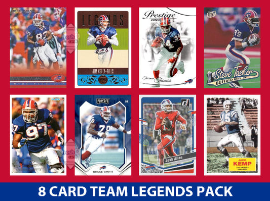 Buffalo Bills 8 Card Legends Pack Donruss Topps Panini Jim Kelly Josh Allen Reed