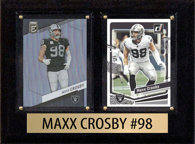Maxx Crosby Score Donruss 2023 2024 2 Card 6" x 8" Plaque Las Vegas Raiders