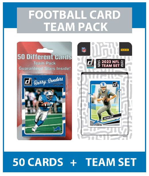Detroit Lions Team Pack 50 Cards Barry Sanders + 2023 Donruss Team Set LaPorta