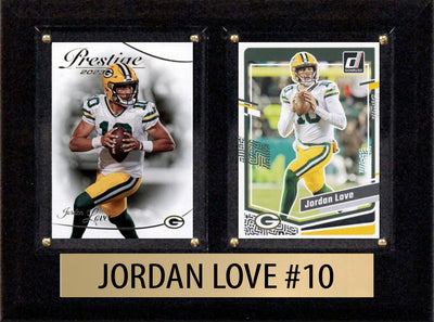 Jordan Love Score Donruss 2022 2021 2 Card 6" x 8" Plaque Green Bay Packers