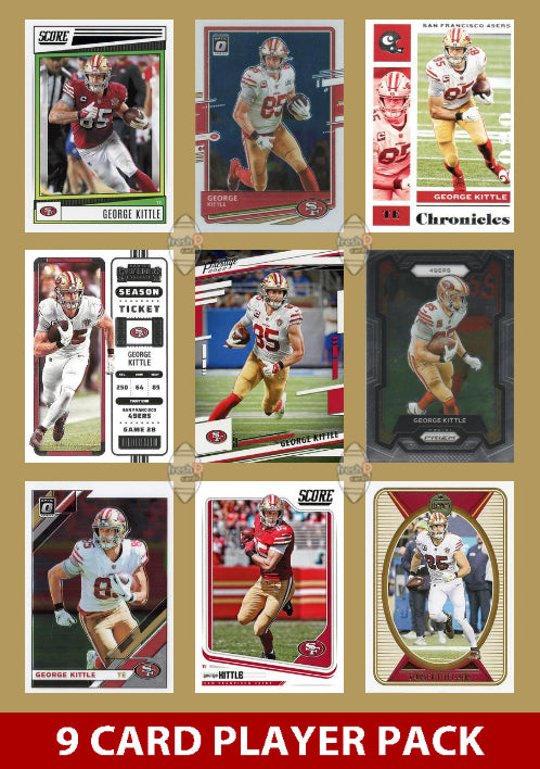 George Kittle 9 Card Player Pack 2023 Donruss Panini Score SF 49ers