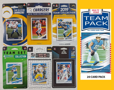 Donruss LA Chargers 7 Football Card Team Sets 2024 2023 2021 2019 2018 2017 2025 Justin Herbert