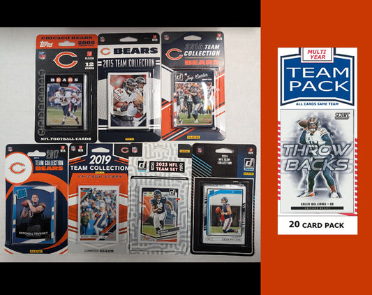 Donruss Chicago Bears Team Sets 2024 2023 2019 2017 2016 2015 2008 + Multiyear Pack 2025 Caleb Williams