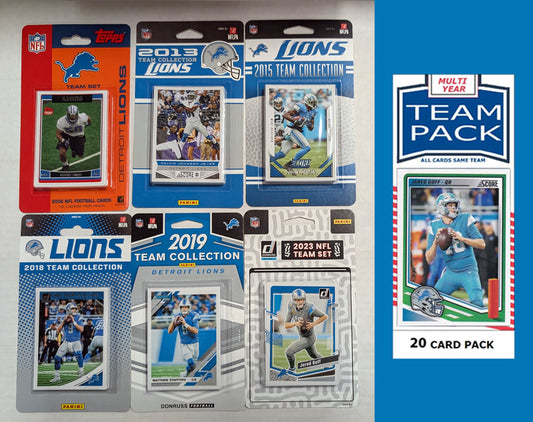 Donruss Detroit Lions Team Sets 2024 2023 2019 2018 2013 2006+ Multiyear Pack 2025 Jared Goff