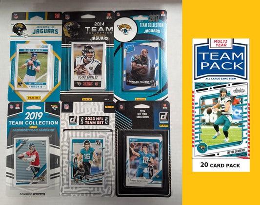 Donruss Jacksonville Jaguars Team Sets 2024 2023 2019 2017 + Multiyear Pack 2025 Trevor Lawrence