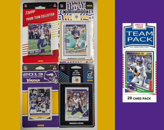 Donruss Minnesota Vikings Team Sets 2024 2023 2017 2013 + Multiyear Pack 2025 Justin Jefferson