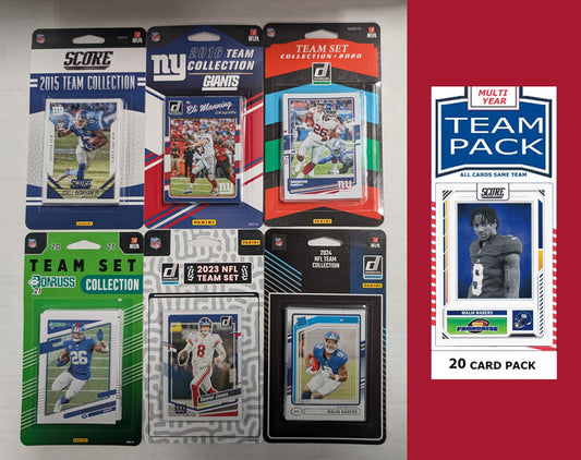 Donruss New York Giants Team Sets 2024 2023 2021 2020 2016 2015 + Multiyear Pack 2025 Malik Nabers