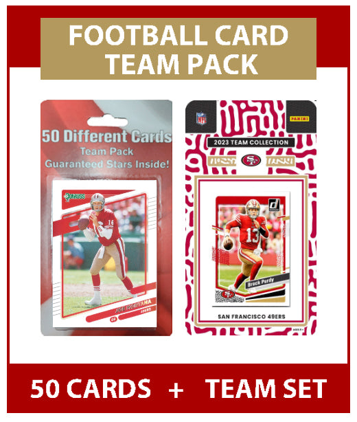 San Francisco 49ers Team Pack 50 Cards Montana + 2023 Donruss Team Set Purdy