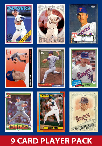 Nolan Ryan Texas Rangers 9 Card Legend Pack Topps 2025 2024 2023 Bowman