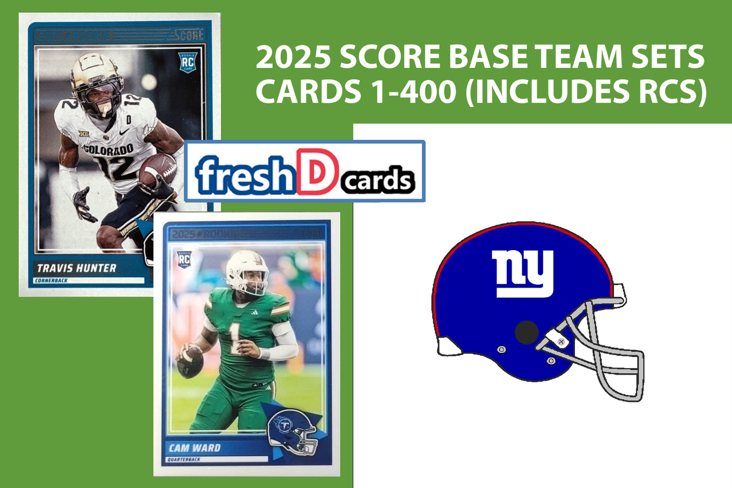 2025 SCORE NFL New York Giants Team Set Jaxson Dart RC Abdul Carter Cam Skattebo