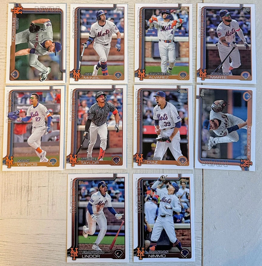 2025 Topps Series 1 + 2 Baseball Team Set 24 Cards New York Mets Francisco Lindor Soto Alonso