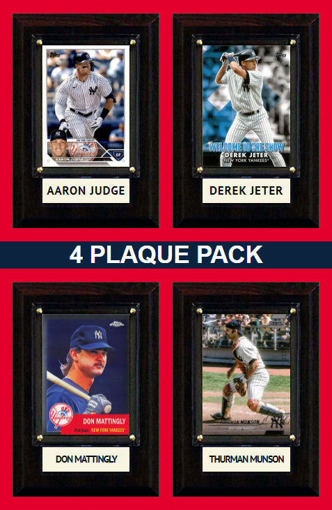 New York Yankees Plaque Pack Topps Mattingly Munson Judge Jeter 4x6