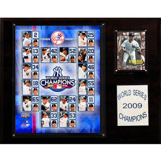 New York Yankees 12" x 15" 2009 World Champions Plaque w/ Topps Derek Jeter