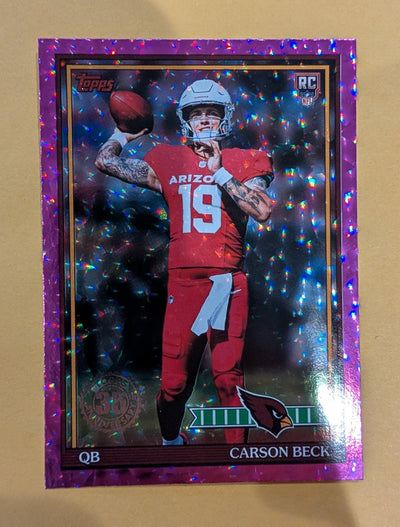 2026 Topps Football Carson Beck 1991 Topps Rookies #91TR-5 Pink Crackle Foil