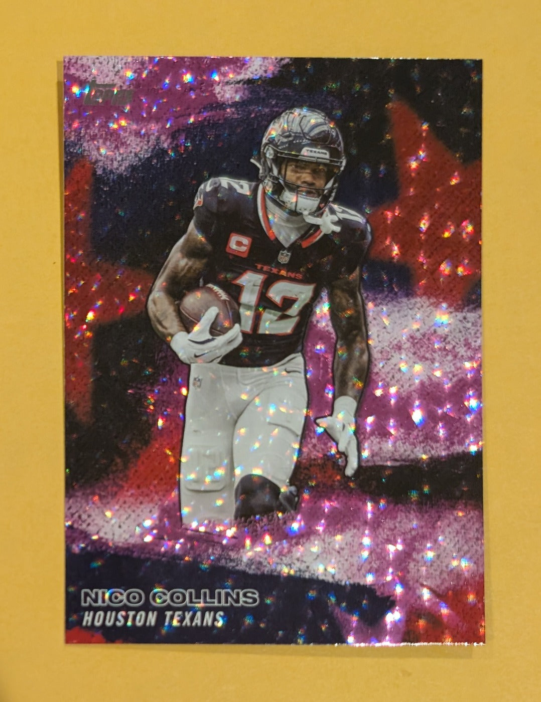 2026 Topps Football Nico Collins NFL Stars #NFLS-20 Pink Crackle Foil