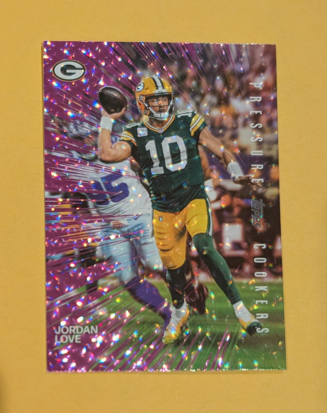 2026 Topps Football Jordan Love Pressure Cookers #PC-15 Pink Crackle Foil