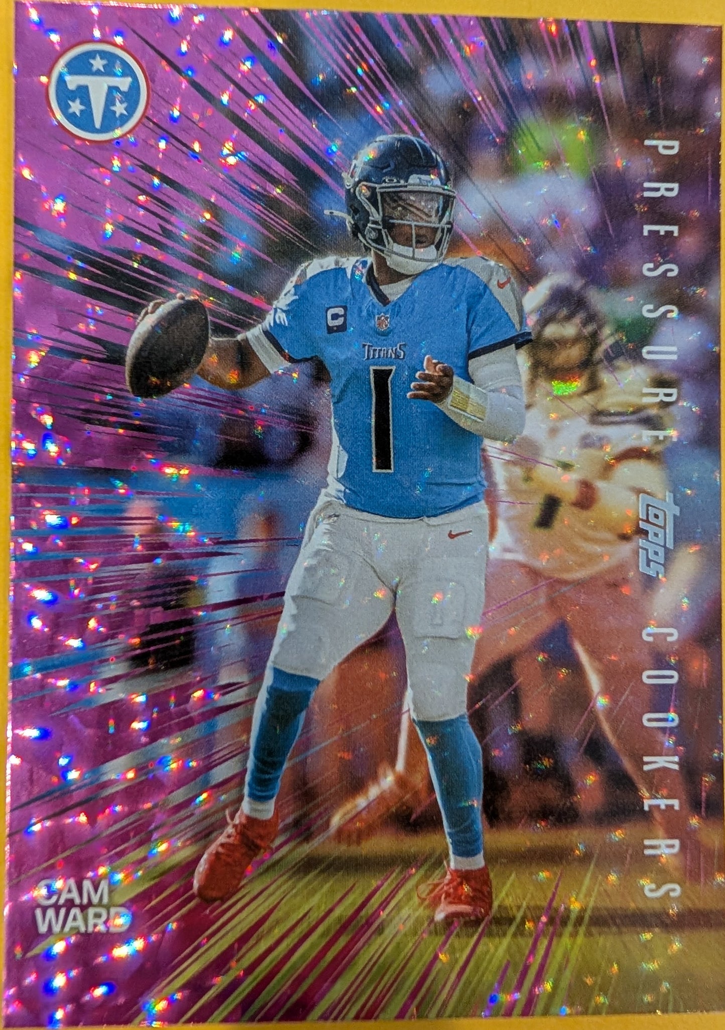 Cam Ward PC-22 2026 Topps Football Pressure Cookers Pink Crackle Foil