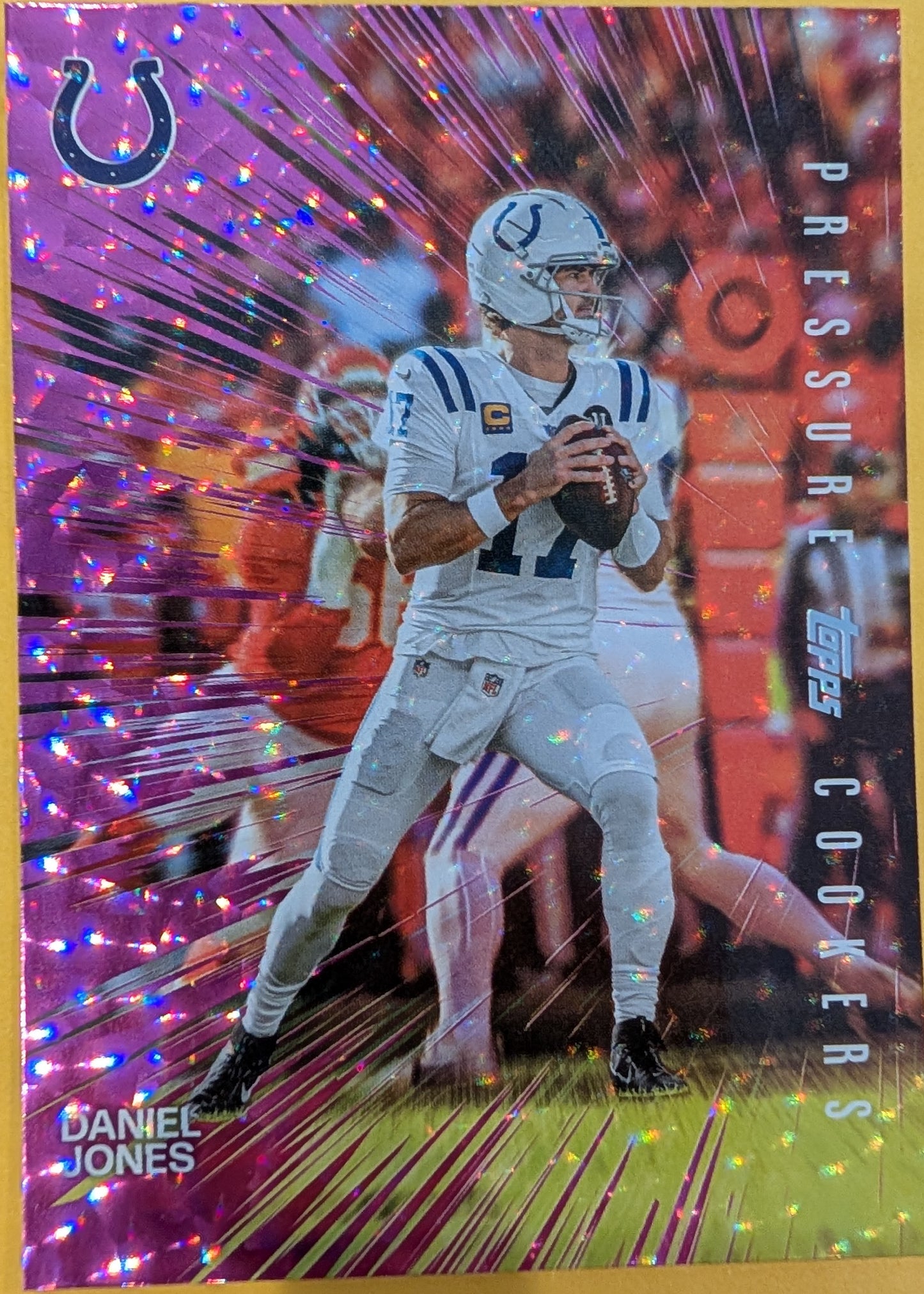 Daniel Jones PC-30 2026 Topps Football Pressure Cookers Pink Crackle Foil